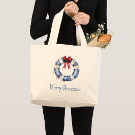 Sierlijk Scheepsreddingsvest met Strik voor Kerst Grote Tote Bag