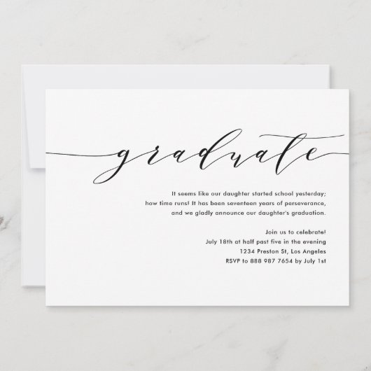 sierlijk script drie foto zwart afstudeerfeest kaart (Achterkant)