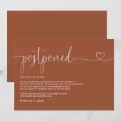 sierlijk script terracotta bruiloft uitstel aankondiging (Voorkant / Achterkant)