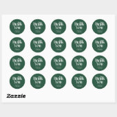 Sierlijk Serif Deep Pine Trouw Dank Je Ronde Sticker (Vel)
