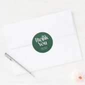 Sierlijk Serif Deep Pine Trouw Dank Je Ronde Sticker (Envelop)