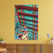 Sierlijk tempeldakdetail canvas afdruk (Insitu (Woonkamer))