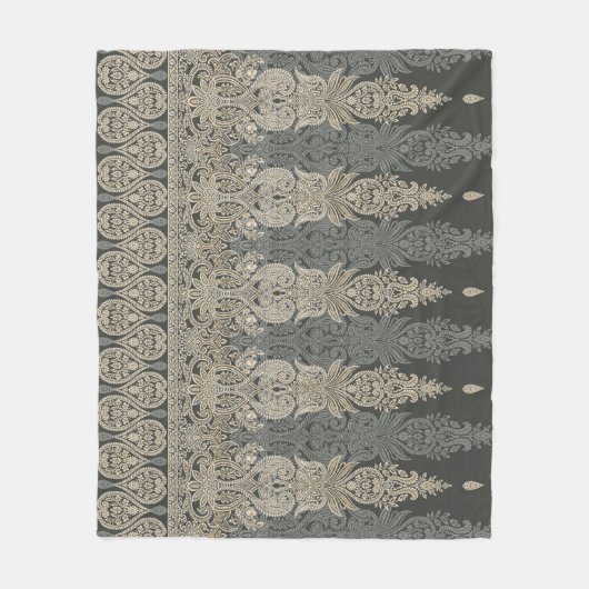 Sierlijk traditioneel paisley-motief fleece deken (Voorkant)
