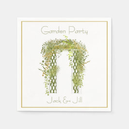 Sierlijk traliewerk met groen en goud bladwerk servet