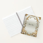 Sierlijk Vergulde Witte Bloemen Notitieboek (Binnen)