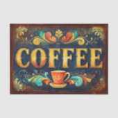 Sierlijk Verversde Koffie Typografie FA1 Decoupage Tissuepapier (Voorkant)