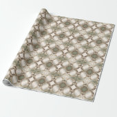 Sierlijk wit bloemendecoratie inpakpapier (Uitgerold)