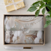 Sierlijk wit bloemenframe tissuepapier (Geschenk)