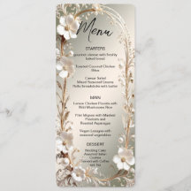 Sierlijk wit bloemenkader menu