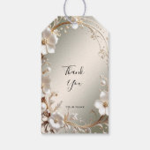 Sierlijk witte bloemengestelcadeaukaartje cadeaulabel (Achterkant)