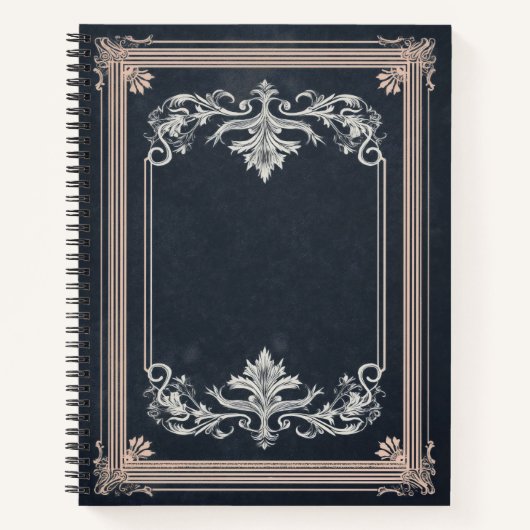 Sierlijk Zwarte Frame — Aanpasbaar Notitieboek (Voorkant)