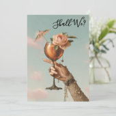 *~* Sierlijke 3 A101 Cocktail FOTO  BACHELORETTE Kaart (Staand voorkant)