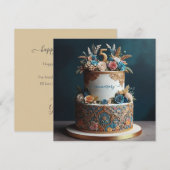 SIERLIJKE 5e BRUILOFT JUBILEUM CAKE (Voorkant / Achterkant)