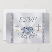 Sierlijke aanpasbare christelijke diamant RSVP-kaa Kaart (Voorkant)