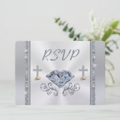 Sierlijke aanpasbare christelijke diamant RSVP-kaa Kaart (Staand voorkant)