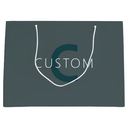 Sierlijke aanpasbare monogram sjabloon groot cadeauzakje (Voorkant)