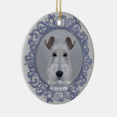 Sierlijke Airedale-versiering Keramisch Ornament (Rechts)