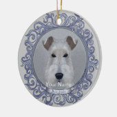 Sierlijke Airedale-versiering Keramisch Ornament (Links)