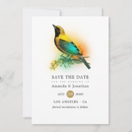 Sierlijke antieke vogelkooi kant bruiloft save the date
