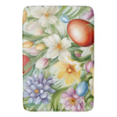 Sierlijke appelbloesem, tulpen en paaseieren badmat (Voorkant Verticaal)