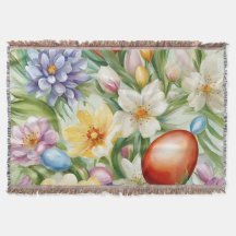 Sierlijke appelbloesem, tulpen en paaseieren