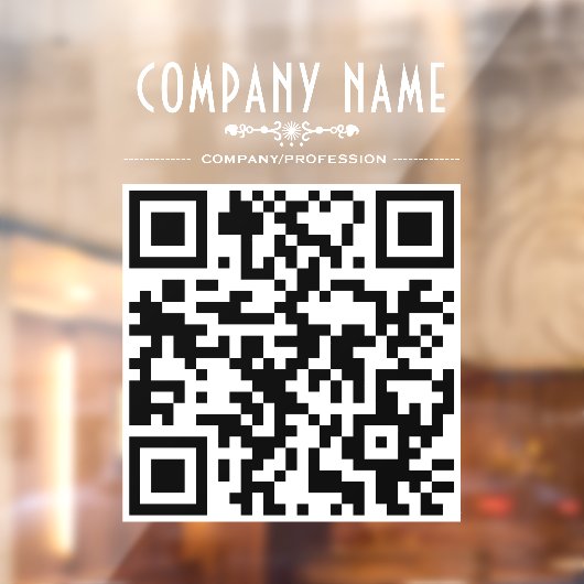 Sierlijke bedrijfsnaam en QR-code Raamsticker (Vel 2)