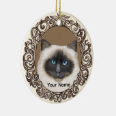 Sierlijke Birman Kat Ornament (Rechts)