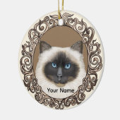 Sierlijke Birman Kat Ornament (Links)