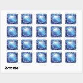 Sierlijke blauwe frame sticker (Vel)