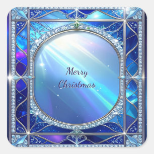 Sierlijke blauwe frame sticker