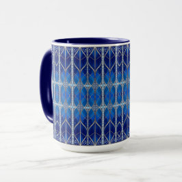 Sierlijke blauwe kerstbeker mok