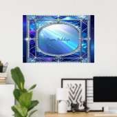 Sierlijke blauwe poster (Thuiskantoor)