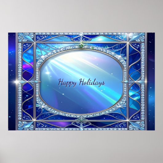 Sierlijke blauwe poster (Voorkant)