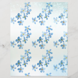 sierlijke blauwe Waterverf bloemen plakboek papier