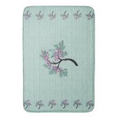 Sierlijke bloeiende boom groen + pruim badmat (Voorkant Verticaal)