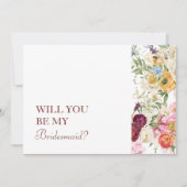 SIERLIJKE BLOEIERS, U zult mijn bruidsmeisje Kaart (Voorkant)