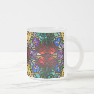 Sierlijke Bloem Glas-in-Lood Kunstmok Matglas Koffiemok