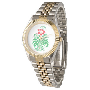 Sierlijke Bloem Ontwerp – Elegant Horloge