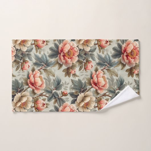 sierlijke bloemen bad handdoek (Handdoek)