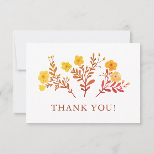 Sierlijke bloemen Elegant minimalistisch op maat Bedankkaart (Voorkant)