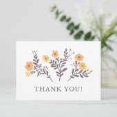 Sierlijke bloemen Elegant minimalistisch op maat Bedankkaart (Staand voorkant)