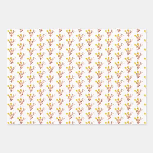 sierlijke bloemen elegante eenvoudige chique cadea inpakpapier vel (Voorkant 3)