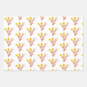 sierlijke bloemen elegante eenvoudige chique cadea inpakpapier vel (Voorkant)