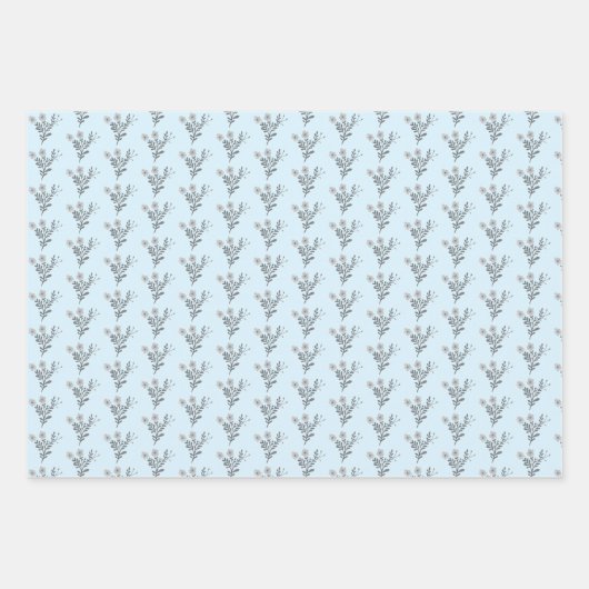 sierlijke bloemen elegante eenvoudige chique cadea inpakpapier vel (Voorkant 3)