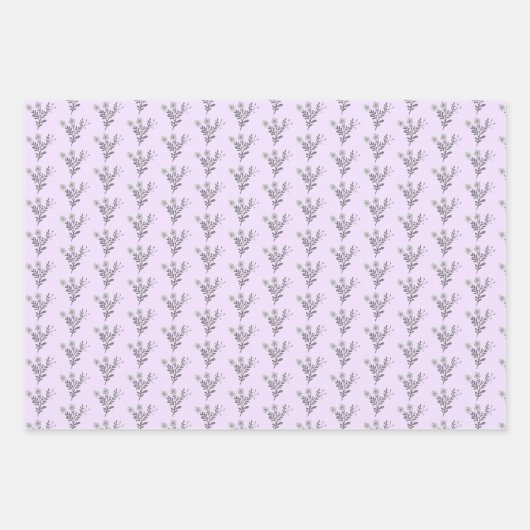 sierlijke bloemen elegante eenvoudige chique cadea inpakpapier vel (Voorkant 3)