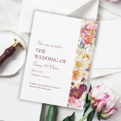 SIERLIJKE Bloemen Huwelijksuitnodiging 002 Kaart