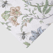 Sierlijke Bloemen met Honingbijen Pastel Tissuepapier (Detail)