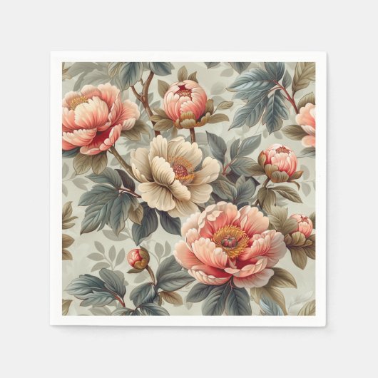 sierlijke bloemen servet (Voorkant)
