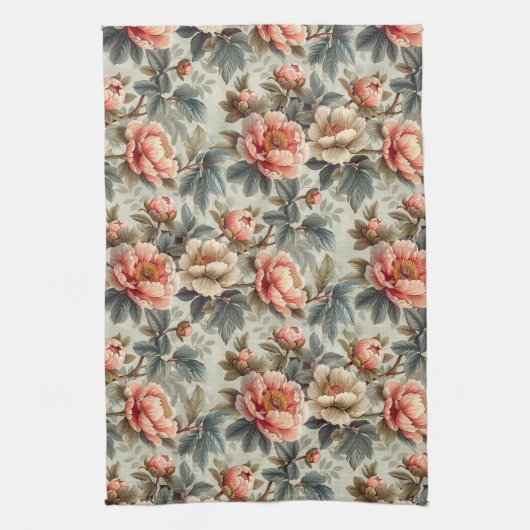  sierlijke bloemen theedoek (Verticaal)