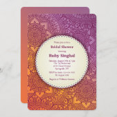 Sierlijke Bloemen Uitnodiging (Voorkant / Achterkant)